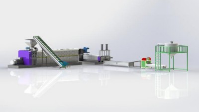 Двухкаскадная одношнековая линия гранулирования пластика